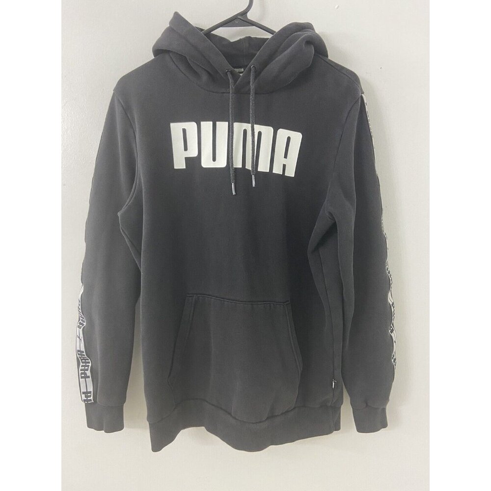 Puma black Taping Men’s Hoodi Size Small S / black-puma white Style # 845717-01